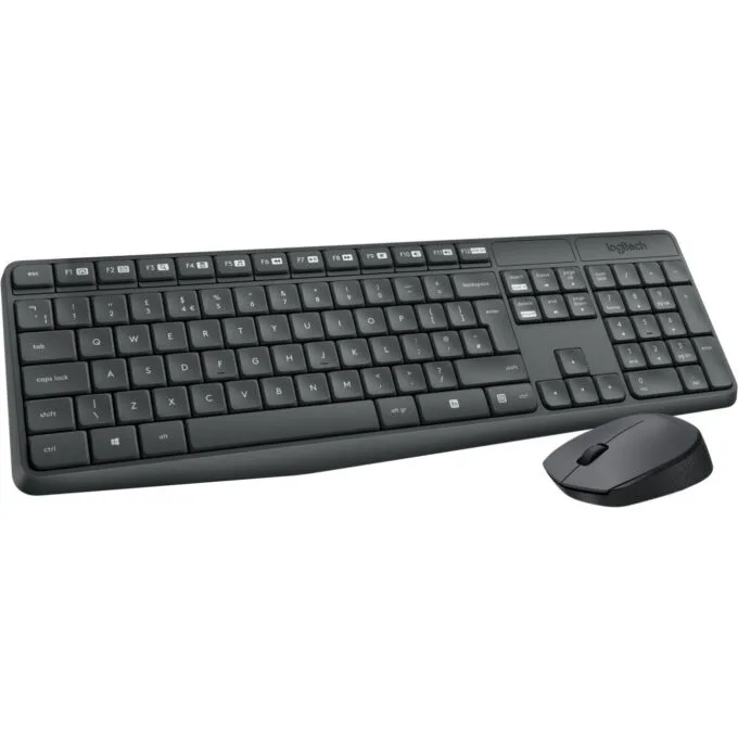 Logitech Wireless Keyboard & Mouse - MK235 - Grey, Full-size (100%), 2.4 GHz RF, QWERTY — image 2