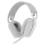 Logitech Zone Vibe 100 - Bluetooth 5.2 Over‑Ear Headset - Off‑White, Boom Mic, 20h Battery, USB‑C