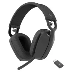 Logitech Zone Vibe Wireless Headset - Graphite - Over-Ear Bluetooth, USB-C Adapter, Certified for Microsoft Teams