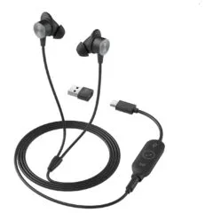 Logitech Zone Wired Earbuds UC - USB-C In-ear Headset, Graphite, Inline Controls, Dual Mics, UC-Optimized