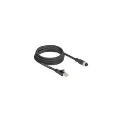 M12 cable X-coded 8 pin socket to RJ-45 plug, Cat.5e S FTP