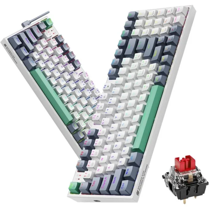 Machenike K500-B94 White Mechanical Gaming Keyboard 94 Red Switches — image 2