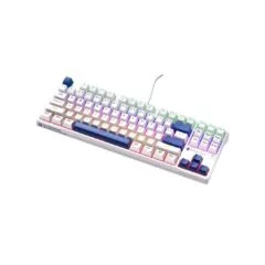 Machenike K500B-B87 White-Blue Wired Gaming Keyboard 87 Blue Switch