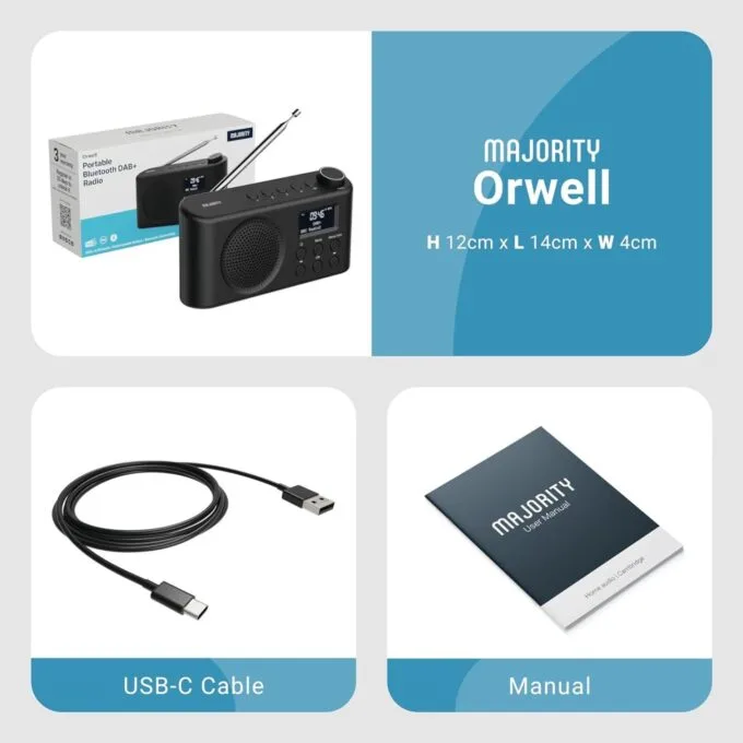 Majority ORWELL Radio Portable with Display & Bluetooth-USB-FM - Portable, Display, Bluetooth-USB-FM — image 7