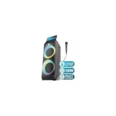 Majority Speakers Portable Karaoke - P200 - 100W Wire Mic BT USB RGB UK