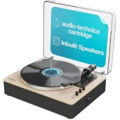 Majority Turntable Folio Stereo Speakers - AT3600L - Cartridge & Pitch Control