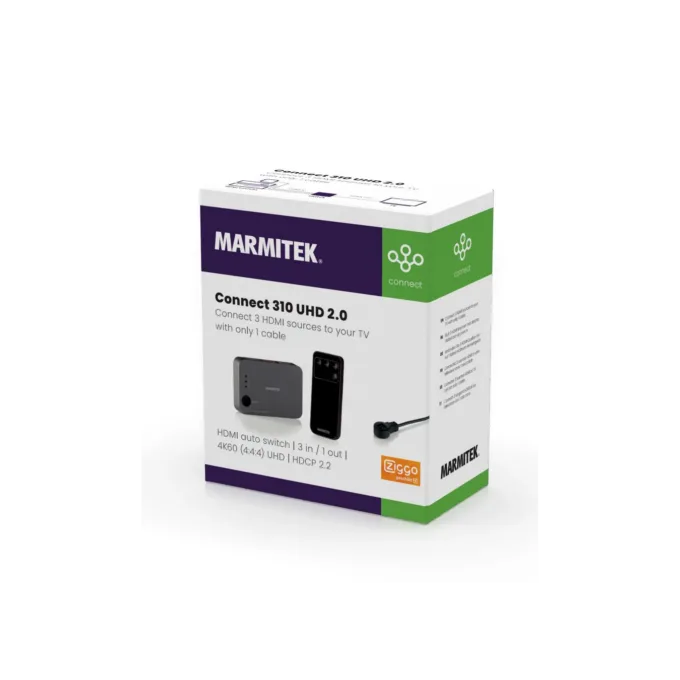 Marmitek HDMI Switch - Connect 310 UHD 2.0 - 3x1 4K 60Hz with IR Receiver — image 7