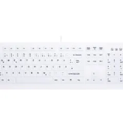 Medical Washable Silicone Keyboard - AK-C8100F - Wired USB, White, German QWERTZ, 105-key