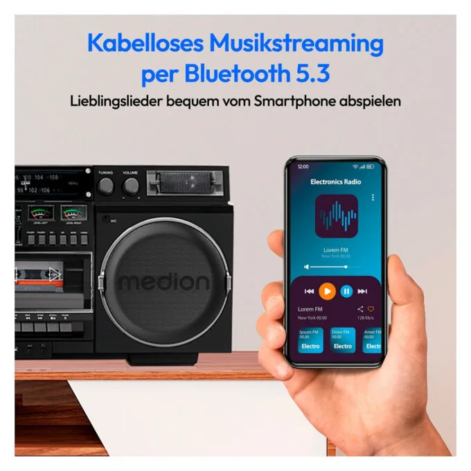 Medion LIFE® P66538 Retro-Boombox schwarz — image 15