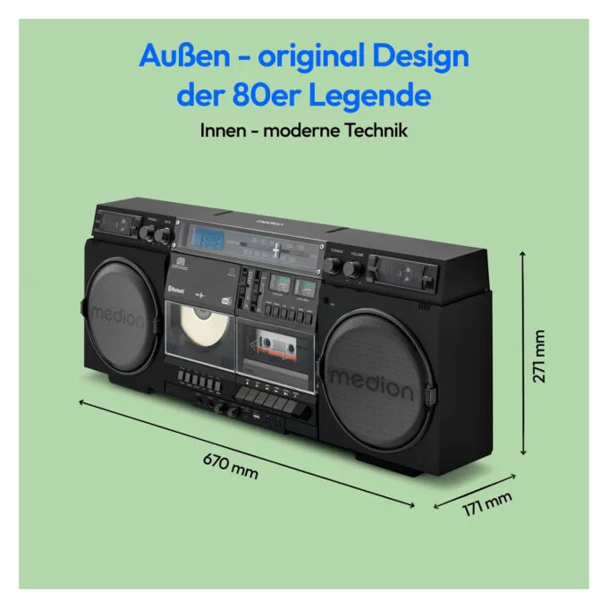 Medion LIFE® P66538 Retro-Boombox schwarz — image 5