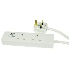 Mercury 2-Gang Surge - 429.768UK - 2m 1xUSB Port