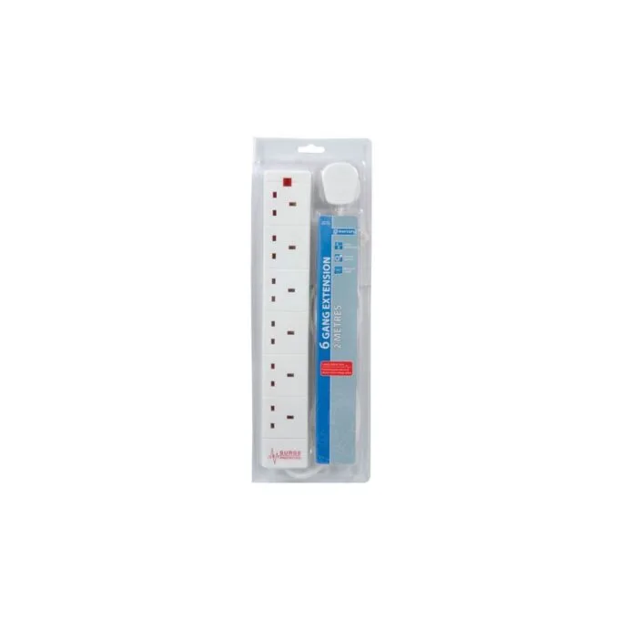 Mercury Mains Extension - 429.776UK - 6 Gang with Surge protection 2m — image 2