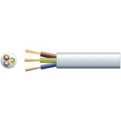 Mercury Mains Power Cable - 804.347UK - 3-Core 15A 1.5mm 100m White