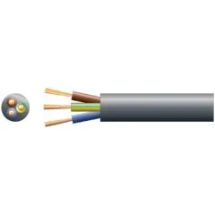 Mercury Mains Power Cable - 804.350UK - 3-Core 15A 1.5mm 100m Black
