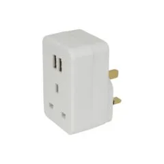 Mercury PlugThroug UK Mains Adaptr - 429.690 - DualUSB