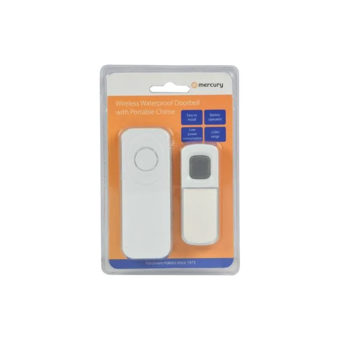Mercury Wireless W Proof Doorbell - 350.295UK - with Portable Chime — image 4