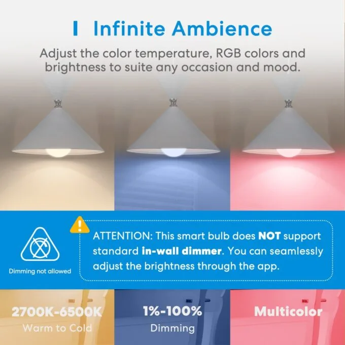 Meross Homekit Smart Wi-Fi LED Bulb - MSL120HK-UK - RGBWW E27 — image 3