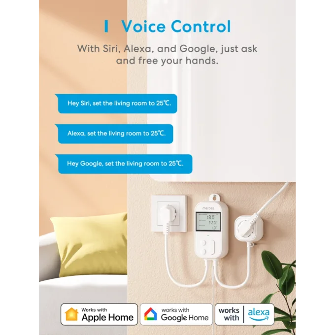 Meross Homekit Smart Wi-Fi Socket Thermostat - MTS960HK-UK - — image 4