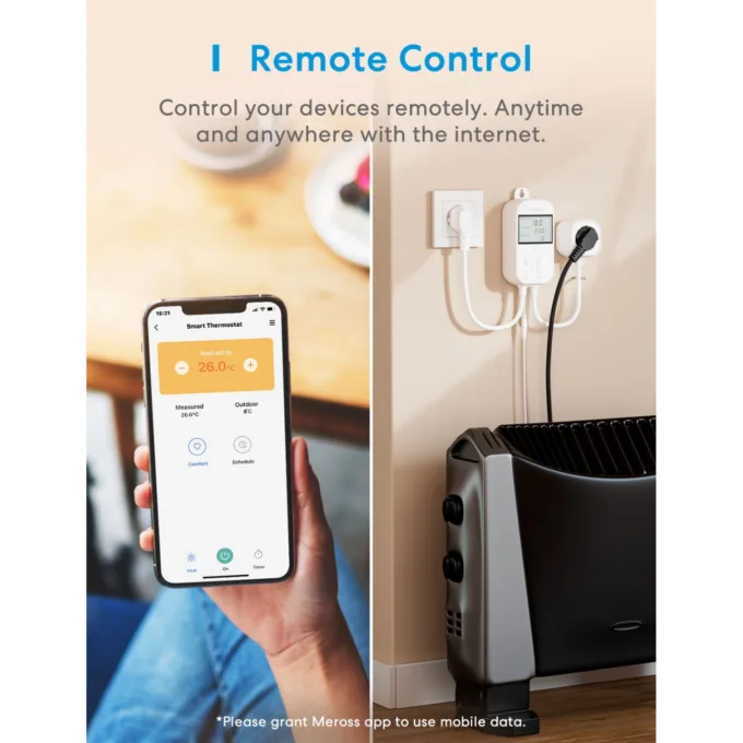 Meross Homekit Smart Wi-Fi Socket Thermostat - MTS960HK-UK - — image 5