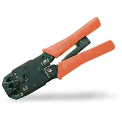Modular RJ45 Crimping Tool - Green, Yellow - Solid Metal, RJ11/RJ12/RJ45 Compatible