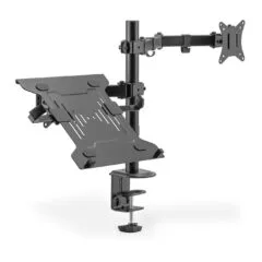 Monitor Stand with Notebook Mount - DA-90436 - Desk Clamp, 17-32 in, 9 kg, Black