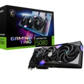 MSI GeForce RTX 5080 GAMING TRIO OC - 16GB GDDR7, Boost 2700 MHz, Black, 3-Fan