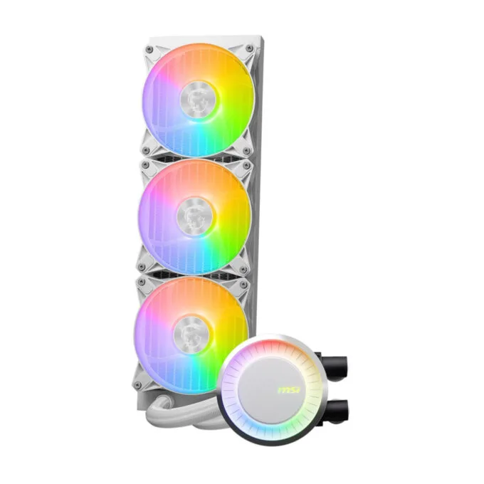 MSI MAG CORELIQUID E360 - 360mm AIO Liquid CPU Cooler - 3x120mm Fans, Rotatable Blockhead — image 2