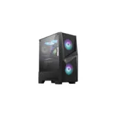 MSI MAG FORGE 100R - Mid-Tower PC Case - Black, Tempered Glass, ARGB Fans, 330mm GPU, 160mm CPU Cooler