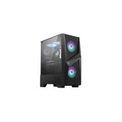 MSI MAG FORGE 100R - Mid-Tower PC Case - Black, Tempered Glass, ARGB Fans, 330mm GPU, 160mm CPU Cooler