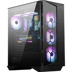 MSI MPG GUNGNIR 110R - Mid Tower Gaming PC Case, Black, Tempered Glass, ARGB Fans, USB-C