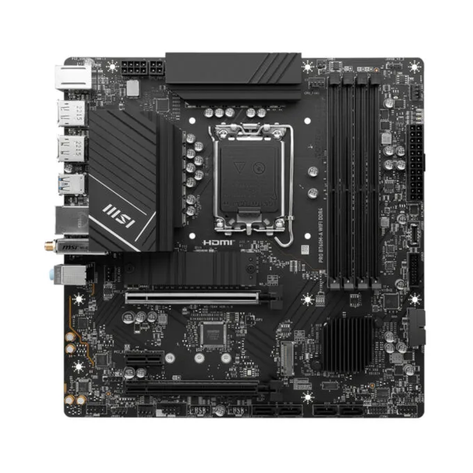 MSI PRO B760M-A WIFI DDR4 - LGA1700 Micro-ATX Motherboard, Wi-Fi, DDR4, Max 128GB — image 2