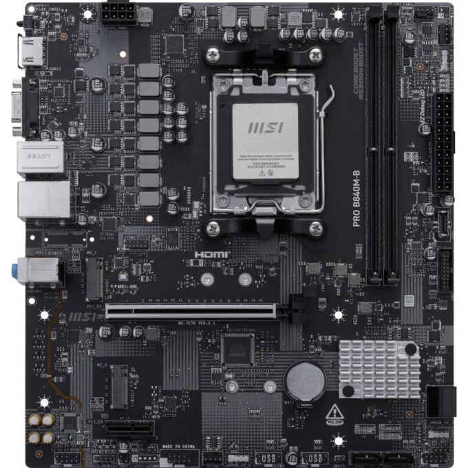 MSI PRO B840M-B AM5 Micro-ATX Motherboard - DDR5 128GB PCIe 4.0 2.5Gb LAN — image 2