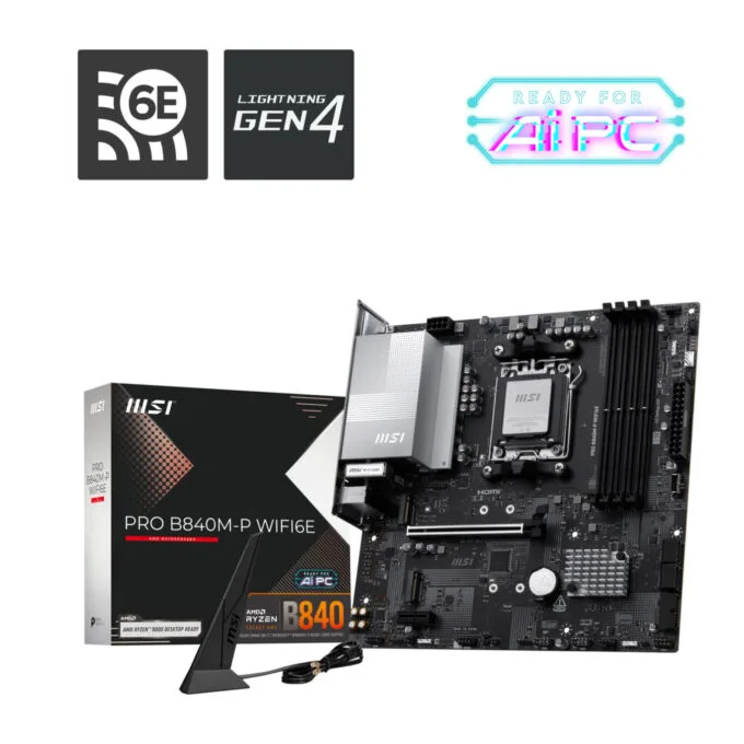 MSI PRO B840M-P WIFI6E AM5 Micro-ATX DDR5 256GB PCIe4 WiFi6E 2.5G LAN RGB — image 5