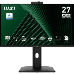 MSI PRO MP275QPDGDE - 27in IPS WQHD (2560x1440) 100Hz 4ms GTG - Black, Height-Adjustable, VESA, DP/HDMI
