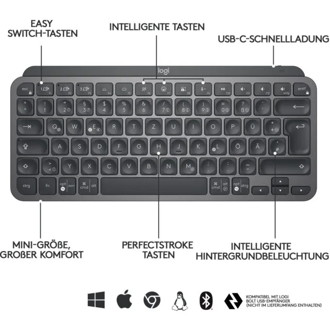 MXKEYS MINI WRLS ILLUMINATED KB - 75% Wireless Backlit, Scissor-Switch Keyboard — image 5