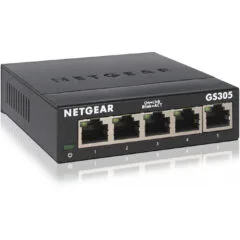 NETGEAR GS305 - 5-Port Gigabit Unmanaged Switch - Black Metal, Wall-Mountable