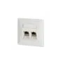 NK4021 FACEPLATE FOR 2 KEYSTONE JACKS 45° OUTLET PURE WHITE, LOGILINK