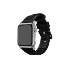 Nomad Rugged Strap Black Connectoor Silver 42 44 45 49mm