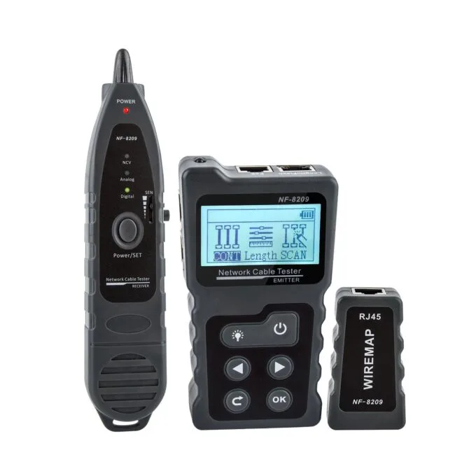 Noyafa Network Tester with LCD, Toner, Continuity, Cable Length, PoE, Port Blink - NF-8209 - Voltage Detection — image 1