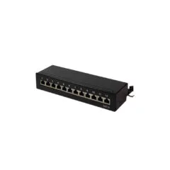 NP0017 CAT.6 PATCH PANEL 12 PORT SHIELDED, DESKTOP, BLACK, LOGILINK
