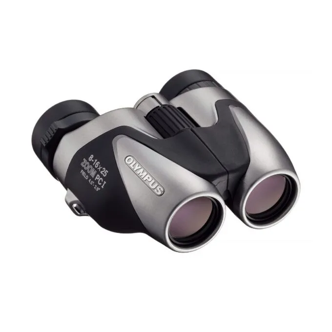 Olympus 8-16X25 Zoom Binoculars - Silver - Compact Porro Prism, 8-16x Zoom — image 1