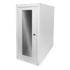 PC cabinet for computer cases with glass front door - Digitus - incl. castor group - Grey RAL 7035