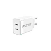 PEDEA 40W USB-C (PD) Schnellladegerät - 2-Ports Mehrfach Handy-Ladegerät mit USB-C. weiß