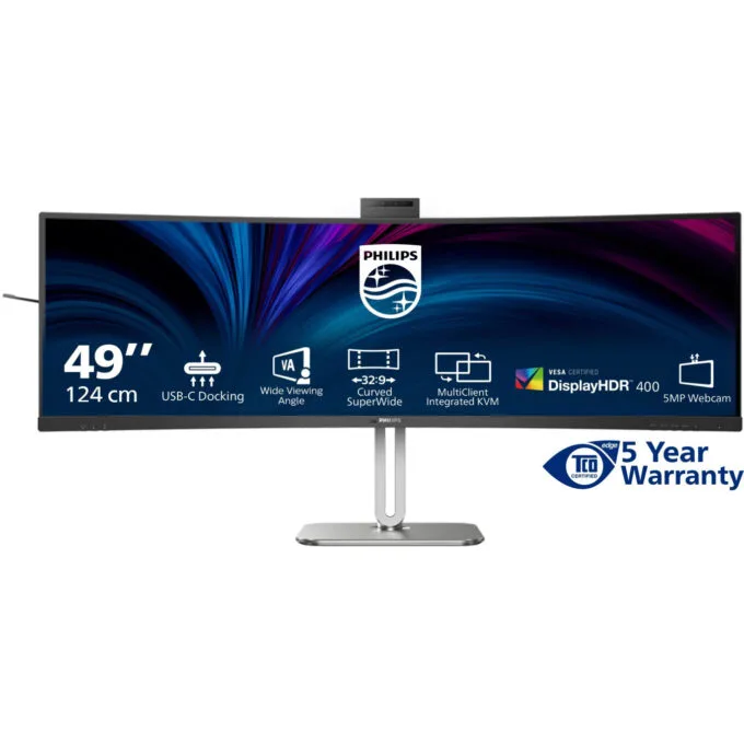 Philips 49B2U5900CH 32:9 Curved DQHD VA Monitor 124cm 5120x1440 75Hz USB-C - Black — image 1