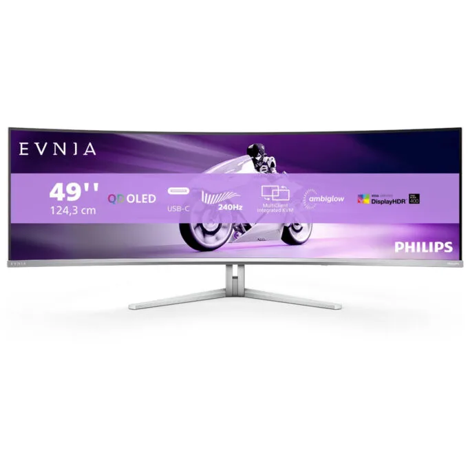 Philips 49M2C8900 - 32:9 QD-OLED 124.3cm - White, 5120x1440, 240Hz, 2xHDMI, DP, USB-C — image 1