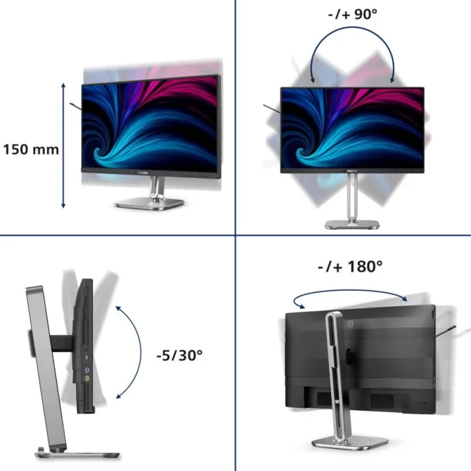 PHILIPS Monitor - 24B2U4301/00 - 60.45 cm (23.8") diagonal, 1920x1080, HDMI, DP, USB — image 9