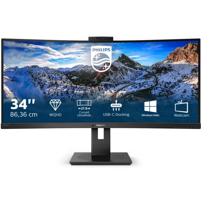 Philips P Line 346P1CRH - 34-inch UltraWide 3440x1440 VA Curved 1500R, 100Hz, USB-C/DP/HDMI, Black — image 1