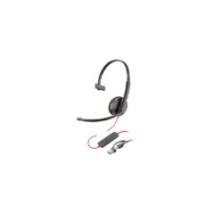 Poly Blackwire 3210 Monaural USB-C Headset + USB-C/A Adapter