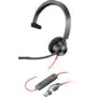 Poly Blackwire 3310 Monaural USB-C Headset - Microsoft Teams Certified, Black