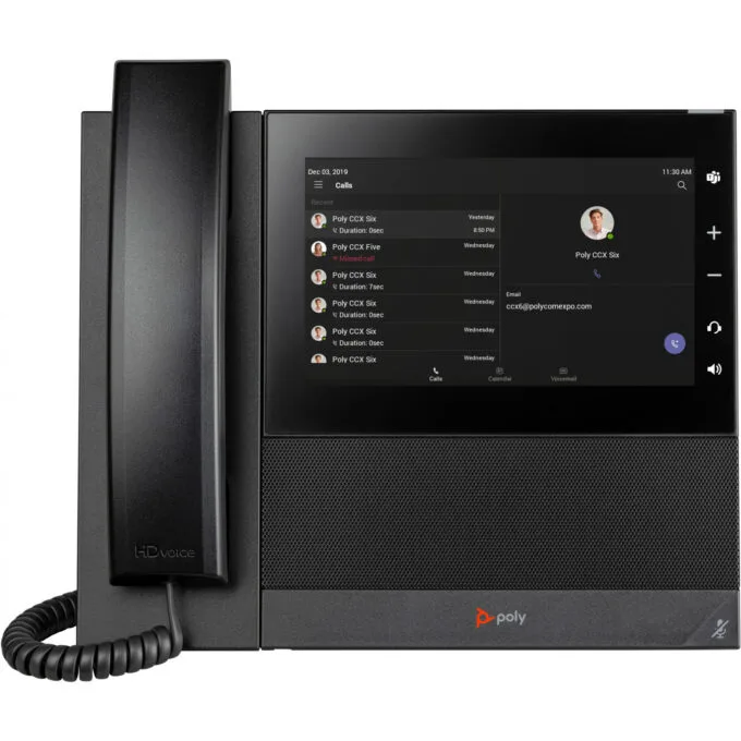 Poly CCX 600 IP Desk Phone - Microsoft Teams, PoE, Android 9, 7-inch Color LCD, Gigabit, Bluetooth 4.2, Black — image 2